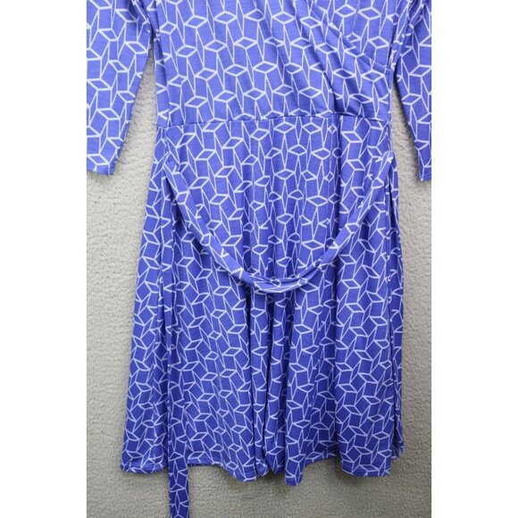 Hawthorn Wrap Belted A-Line Midi Dress-Lined-Size Small-3/4 Sleeves - Picture 2 of 10